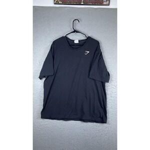 Gymshark Shirt Mens XL Black Short Sleeve Crew Neck Athletic Training Top